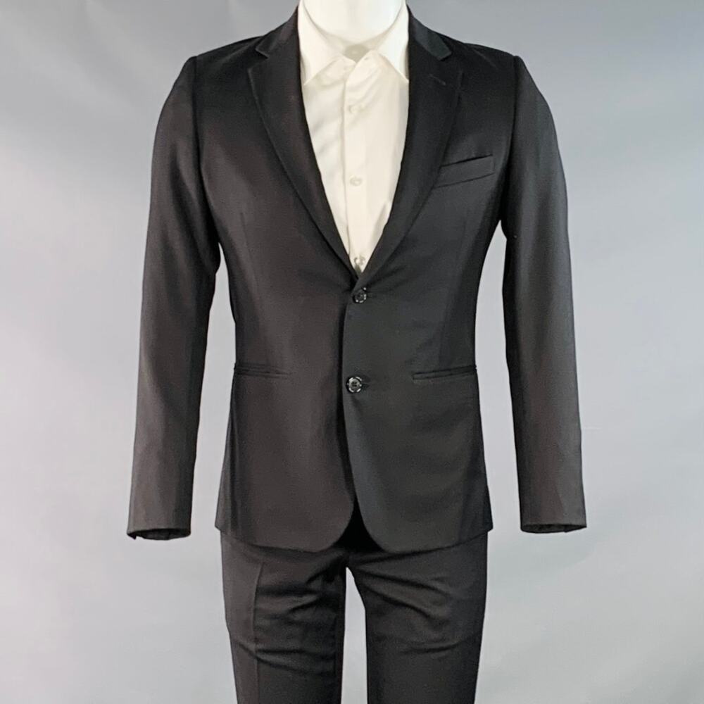 BAND OF OUTSIDERS Size XS Black Twill Wool Notch Lapel Suit
